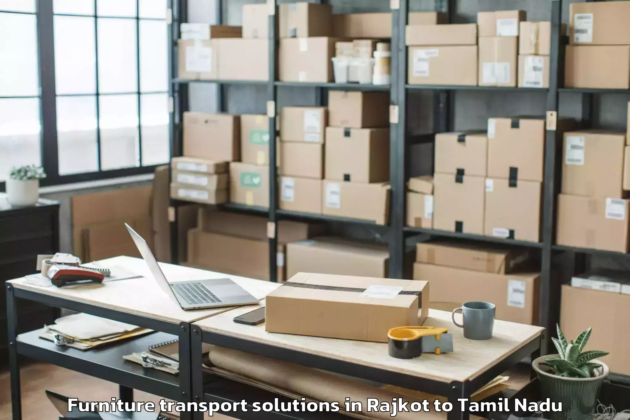 Efficient Rajkot to Karaikkudi Furniture Transport Solutions